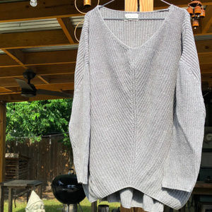 Oversized Hi-Lo V-Neck Sweater